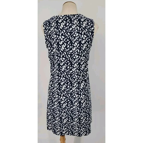 Jude Connelly Juliet Shift  Dress Sleeveless V Neck Navy White Abstract Small - Picture 3 of 6